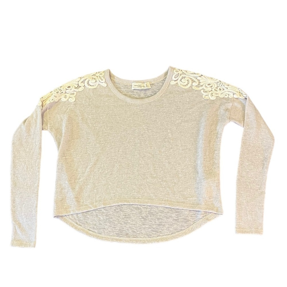 Abercrombie & Fitch Lace Long Sleeve Crop Top | Women's XS